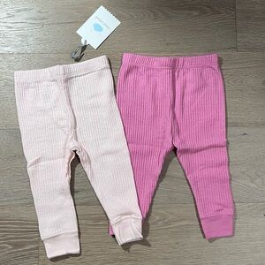 Cloud Island Pink Waffle Knit Baby Girl Pull On Pants Leggings 3-6M